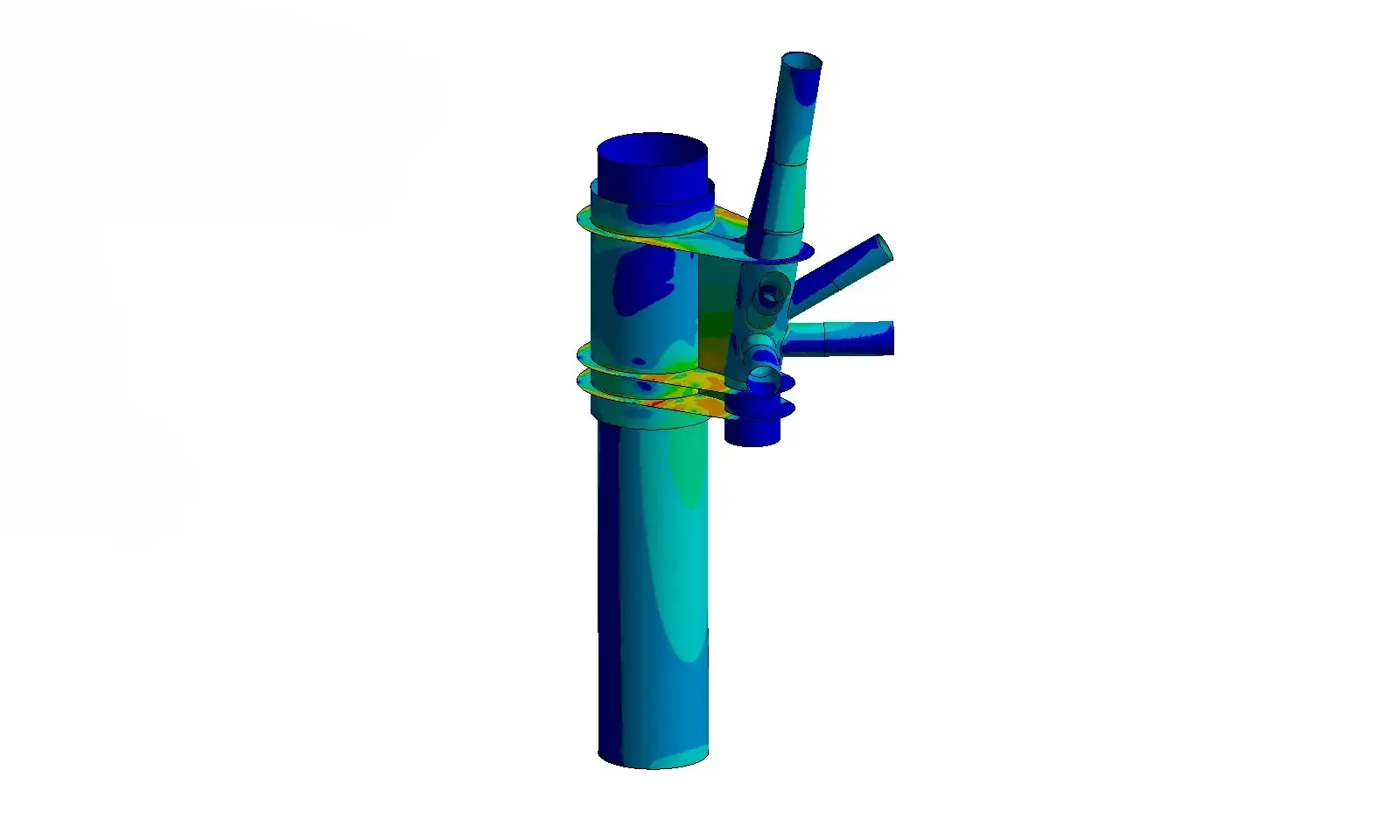 Stress contour, pile-sleeve connection (Mechanical)
